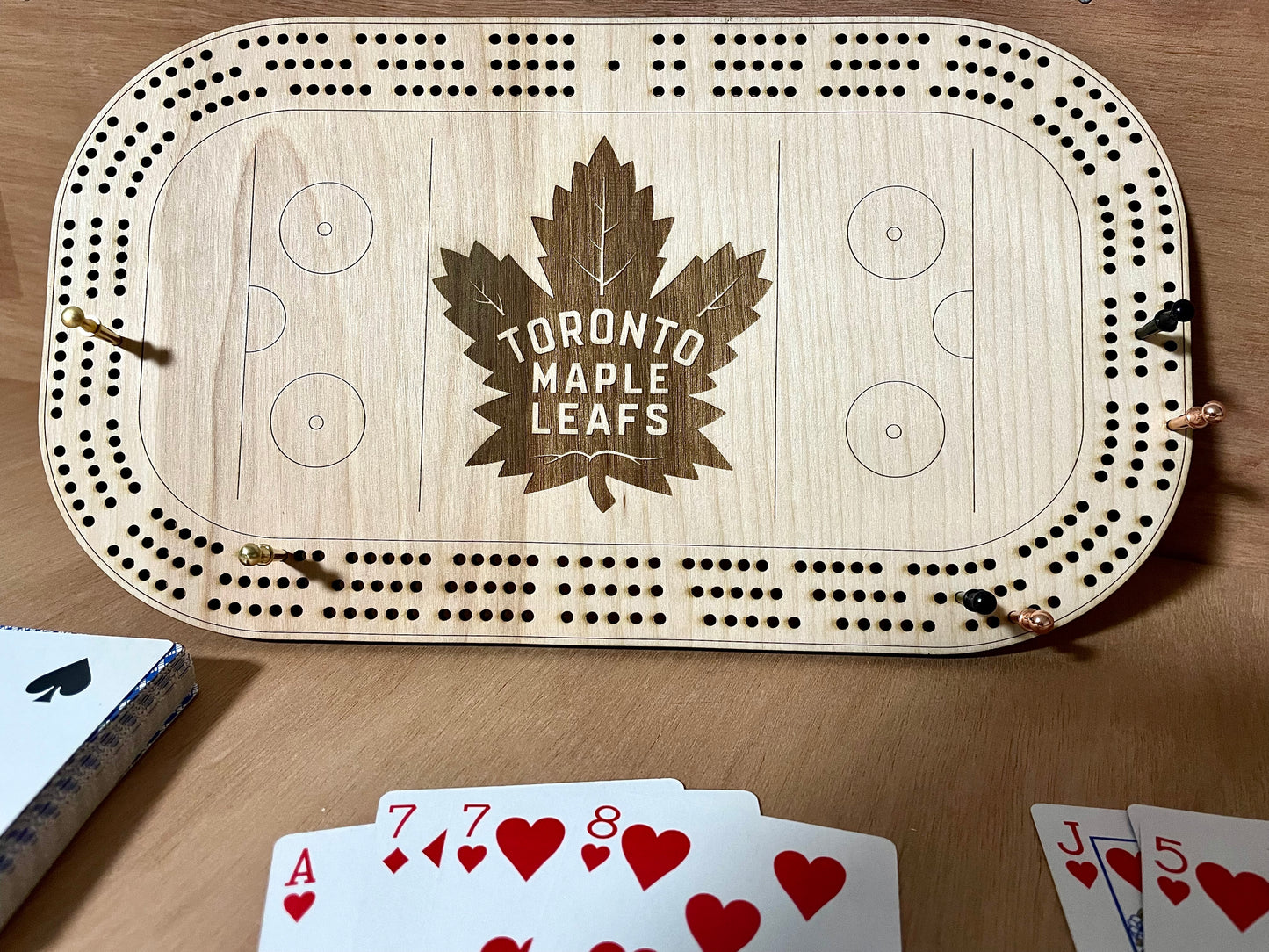 Toronto Maple Leafs Cribbage Board
